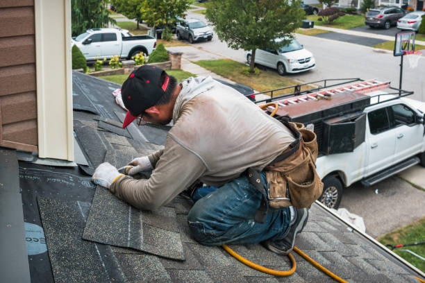 Professional Storm Damage Roof Repair technician working in Prague, OK